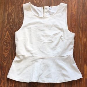 J. Crew Cream Peplum Top